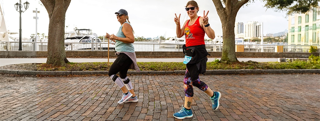 female runners on the 10K waterfront course